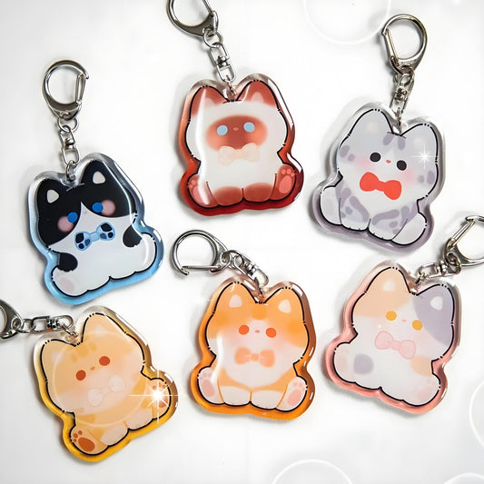 Porte-clés en acrylique transparent personnalisé double face, conception différente