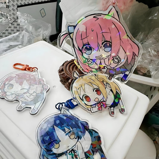 Custom Holographic Acrylic Keychains Double sided different design