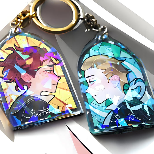 Custom Holographic Acrylic Keychains Double Sided Same Design